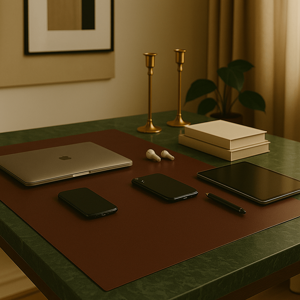 Bordo 120cm x 3400cm Ofis için Masa Düzenleyici - Çalışma Alanı Organizer